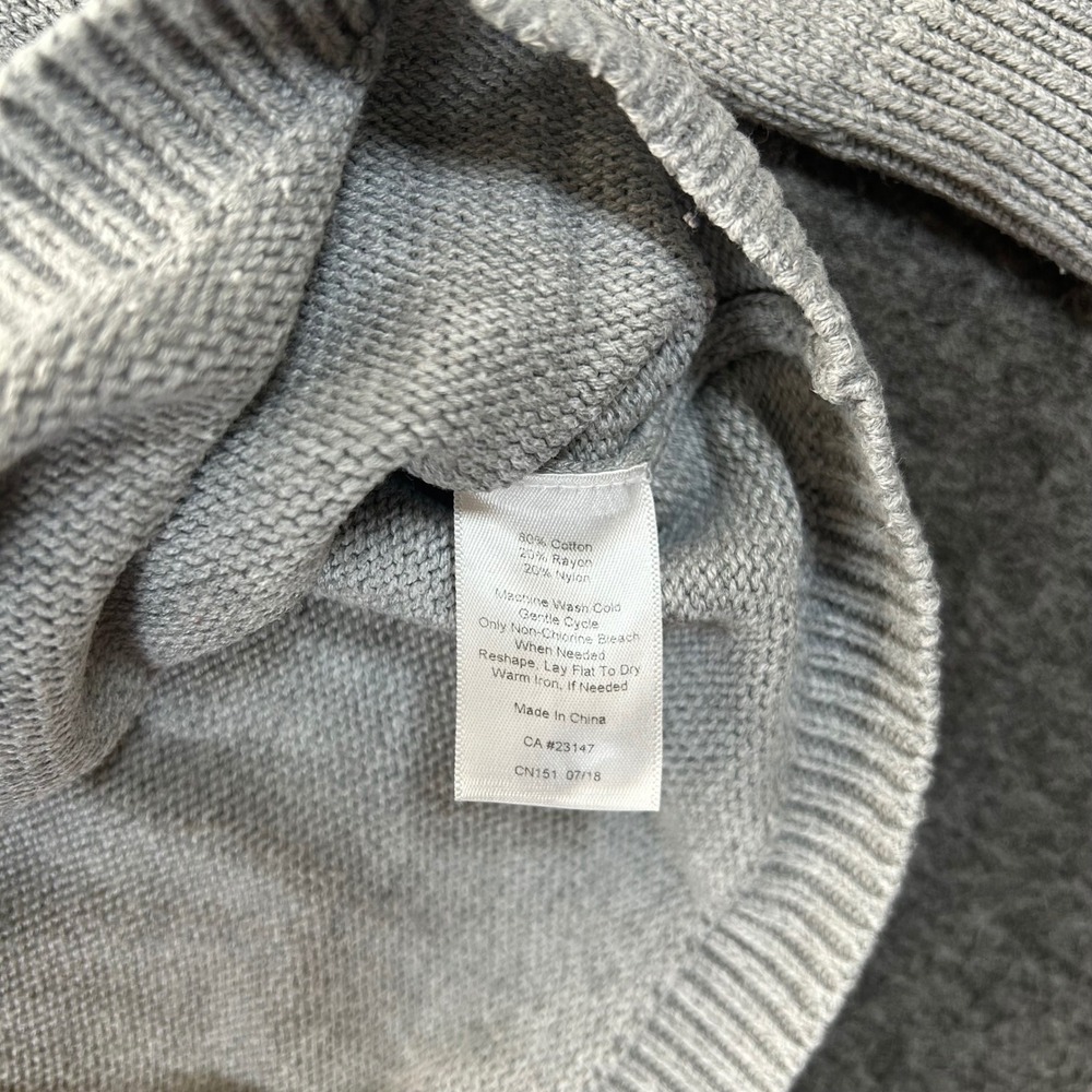 Talbots Petites Womens XL Gray Blue Fair Isle Cotton Blend Knit Pullover Sweater - Picture 3 of 8
